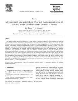 Measurement and estimation of actual evapotranspiration in the field