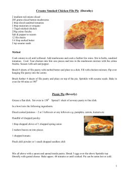 Creamy Smoked Chicken Filo Pie (Dorothy) Picnic Pie (Beverly)