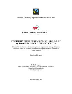 feasibility study for fair-trade labeling of quinoa in ecuador, peru and