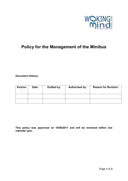 Policy for the Management of the Minibus