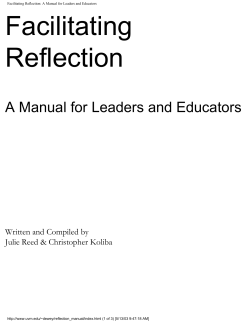 Facilitating Reflection: A Manual for Leaders and Educators