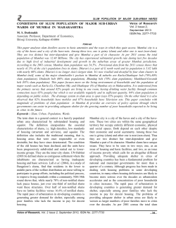 conditions of slum population of major sub