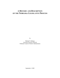 A History and Description of the Nebraska Legislative Process