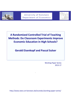 A Randomized Controlled Trial of Teaching Methods: Do Classroom