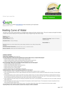 Heating Curve of Water