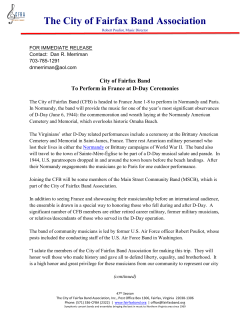 Fairfax Band News Release France Trip