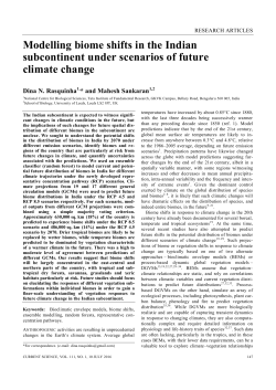 Modelling biome shifts in the Indian subcontinent