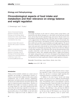 Chronobiological aspects of food intake and