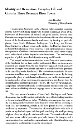 Identity and Revolution: Everyday Life and