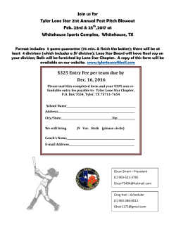 Join us for Tyler Lone Star 21st Annual Fast Pitch Blowout Feb. 23rd