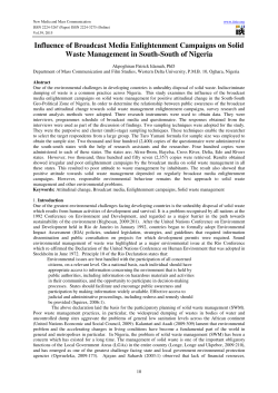 Influence of Broadcast Media Enlightenment Campaigns
