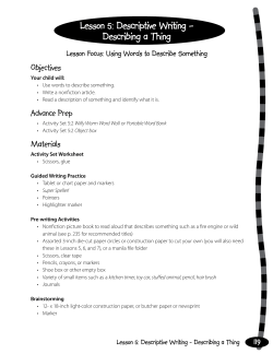 Lesson 5: Descriptive Writing &ndash; Describing a Thing