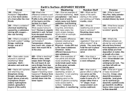 Earth`s Surface JEOPARDY REVIEW