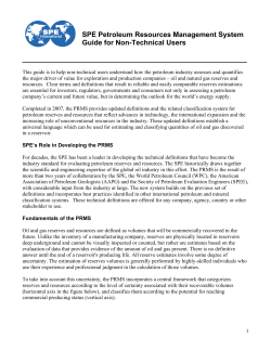 SPE Petroleum Resources Management System Guide for Non