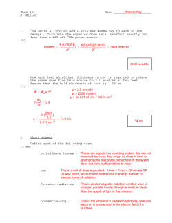 Chem 481 Name Answer Key D. Miller 2630 mrad/hr 14 cm 1. 24Na