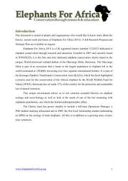 Elephants For Africa, Botswana, is dedicated to elephant