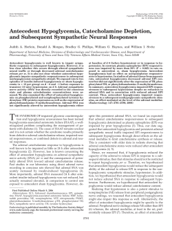 Antecedent Hypoglycemia, Catecholamine Depletion, and