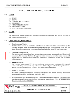 NV Energy GM0001M: ELECTRIC METERING GENERAL