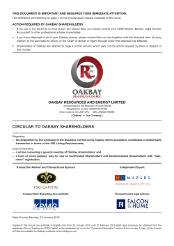 Tegeta Circular - Oakbay Resources