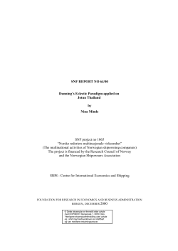 SNF REPORT NO 64/00 Dunning`s Eclectic Paradigm