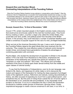 Howard Zinn and Gordon Wood, Contrasting Views of the Founding