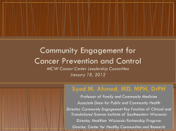 Community Engagement for Cancer Prevention and Control