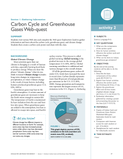 Activity 2: Carbon Cycle and Greenhouse Gases Web
