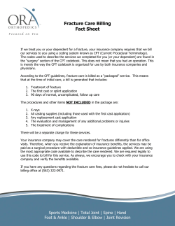 Fracture Care Billing Fact Sheet
