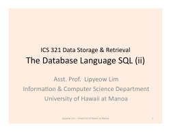 The Database Language SQL (ii)
