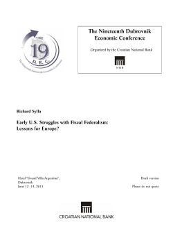 Early US Struggles with Fiscal Federalism: Lessons for Europe?