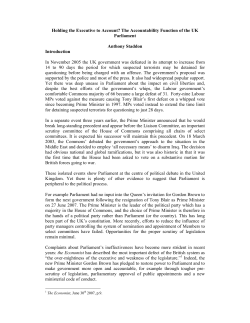 Holding the Executive to Account?