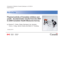 Physical activity of Canadian children and youth