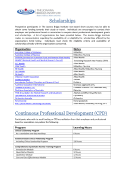 Scholarships Continuous Professional Development (CPD)