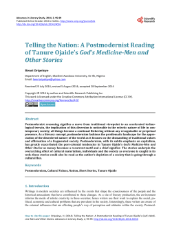 A Postmodernist Reading of Tanure Ojaide`s God`s Medicine