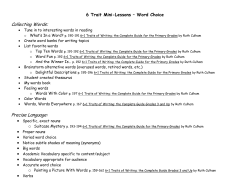 6 Trait Mini-Lessons &ndash; Word Choice