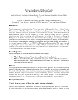Political Socialization of Malaysian Youth