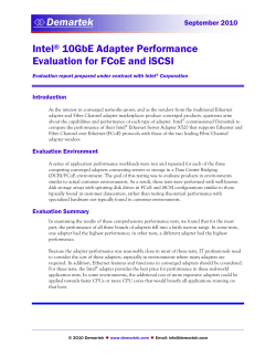 Intel&reg; 10GbE Adapter Performance Evaluation