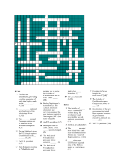 Across 3 The first ten amendments, providing a written guarantee of