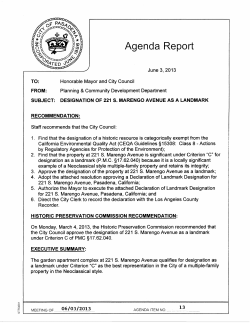 Agenda Report - City of Pasadena
