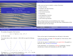 1.3 Function Transformations - Sam Houston State University