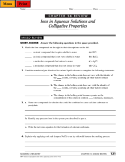Ions in Aqueous Solutions and Colligative Properties