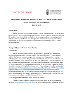 The Military Budget and the Costs of War