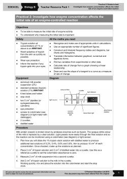 Practical 2: Investigate how enzyme concentration affects the initial