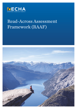 Read-Across Assessment Framework (RAAF) - ECHA