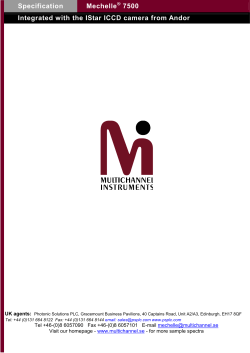 Specification Mechelle 7500 Integrated with the IStar ICCD camera