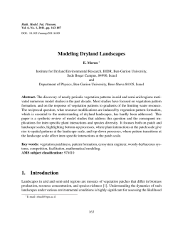Modeling Dryland Landscapes 1. Introduction