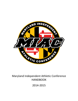 Maryland Independent Athletic Conference HANDBOOK 2014-2015