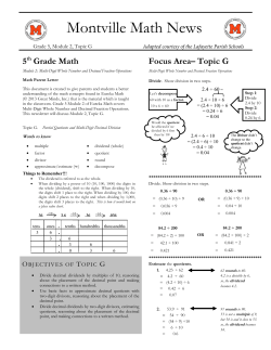 Topic G - Montville Public Schools