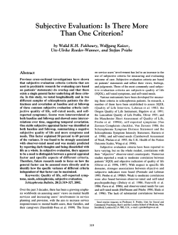 Subjective Evaluation: Is There More Than One Criterion?