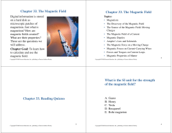 Chapter 33. The Magnetic Field